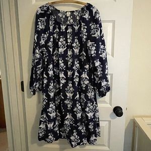 J Crew Factory Floral Cotton Poplin Tiered Dress